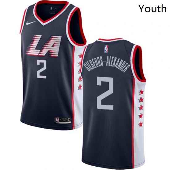 Youth Nike Los Angeles Clippers 2 Shai Gilgeous Alexander Swingman Navy Blue NBA Jersey City Edition